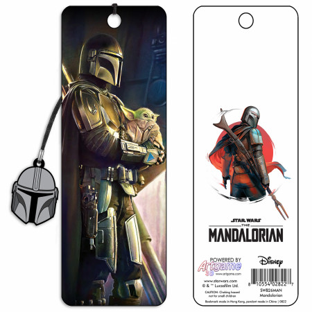 Star Wars The Mandalorian Mando and Grogu Bookmark with Charm